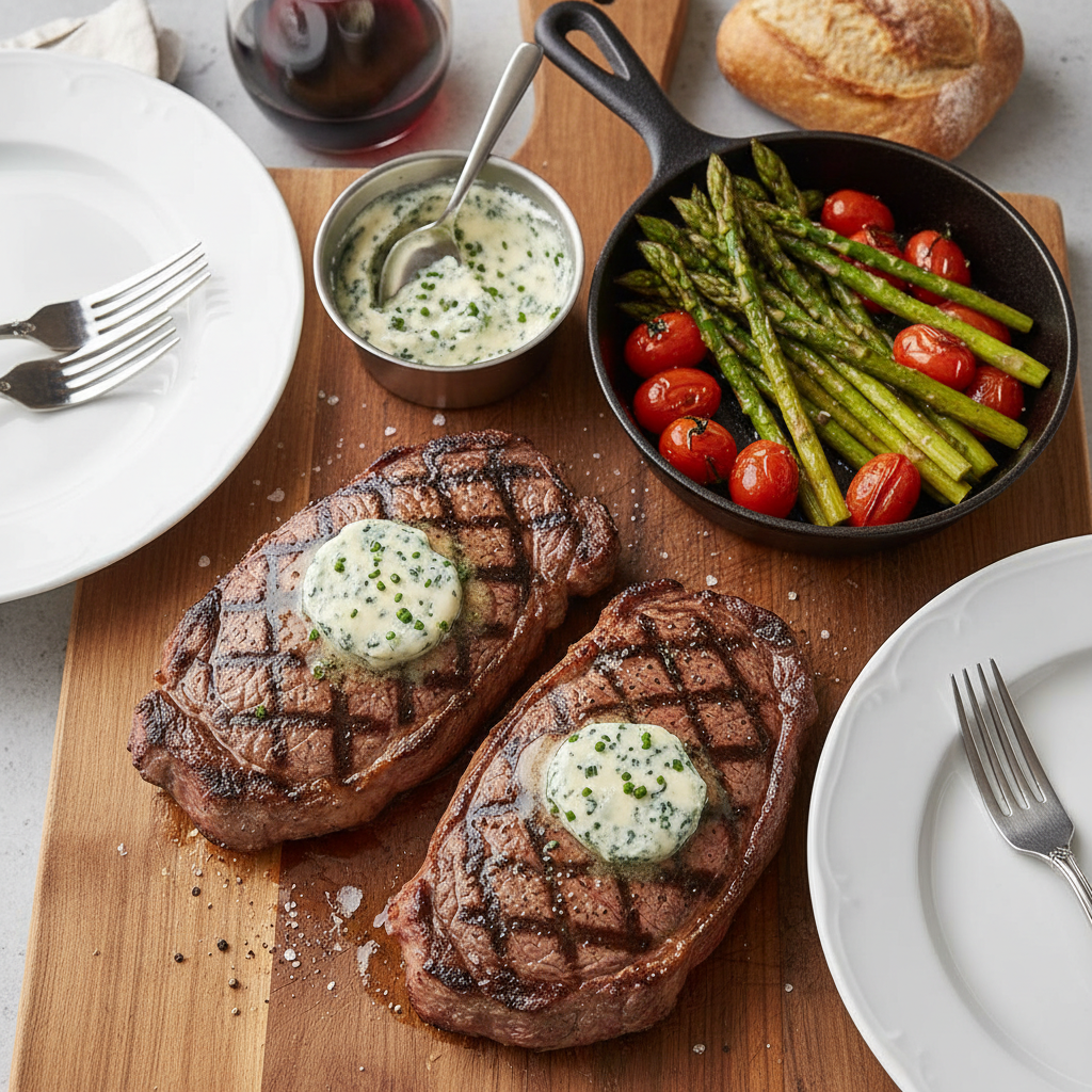 New York Strip Steak with Blue Cheese Butte