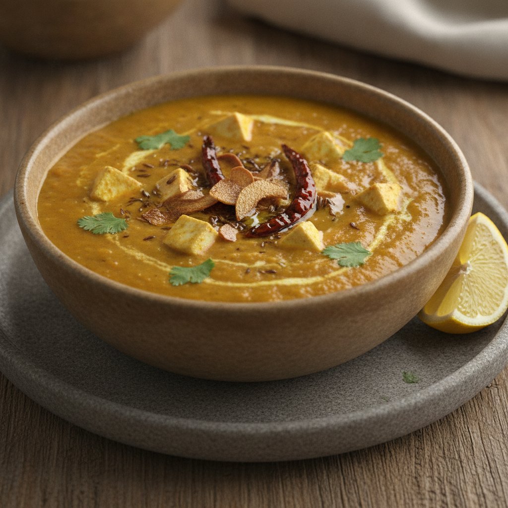 Split Lentil Soup with Fried Garlic (High-Protein)