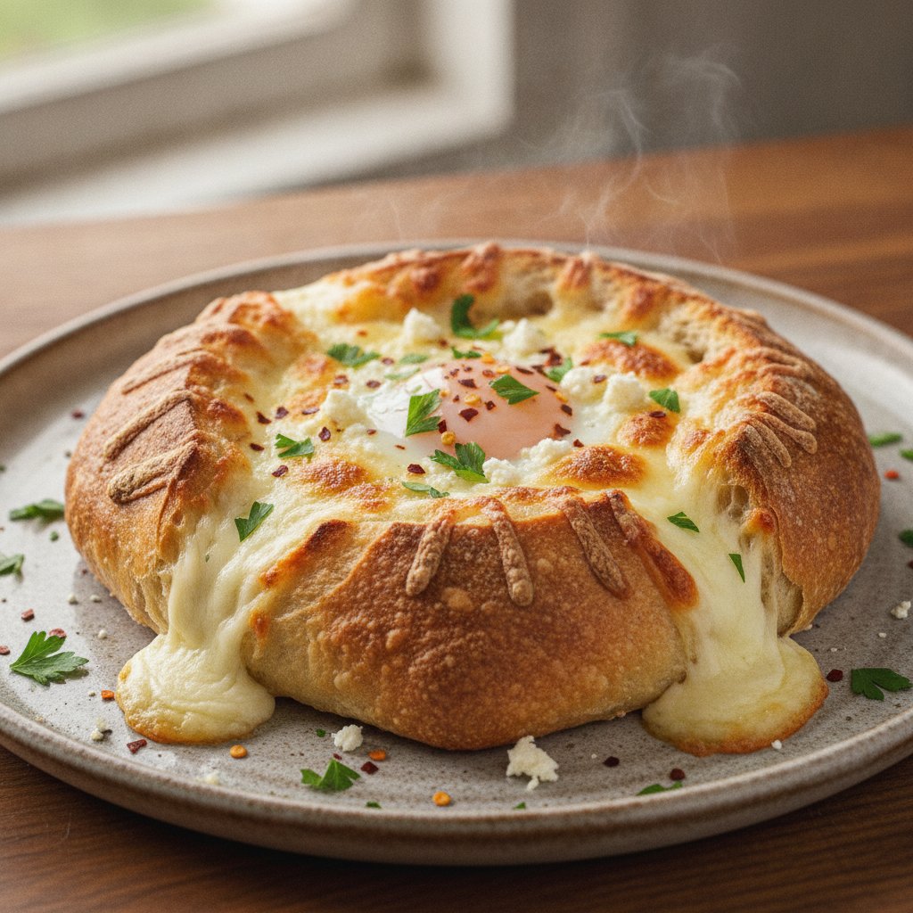 Baked Cheese Bread Boat (Low-Calorie)