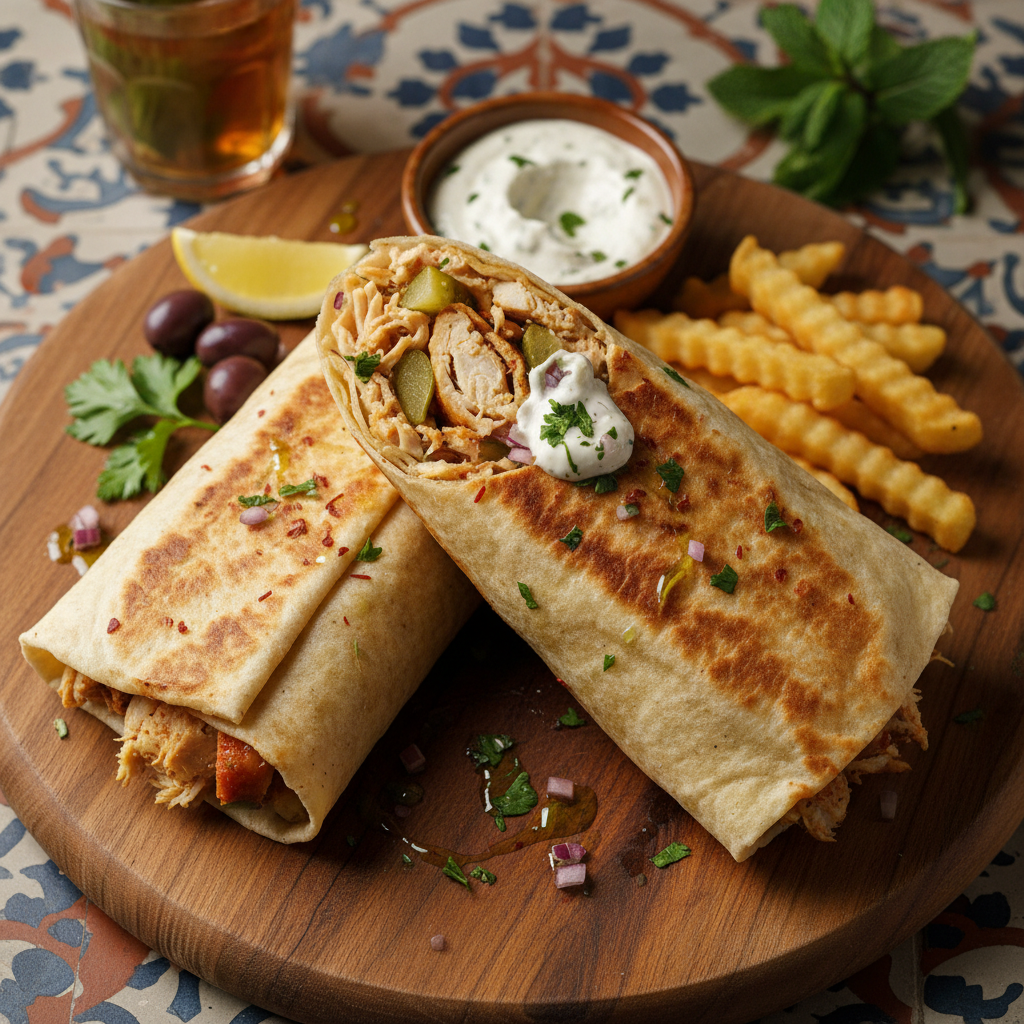 Chicken Saj Wrap