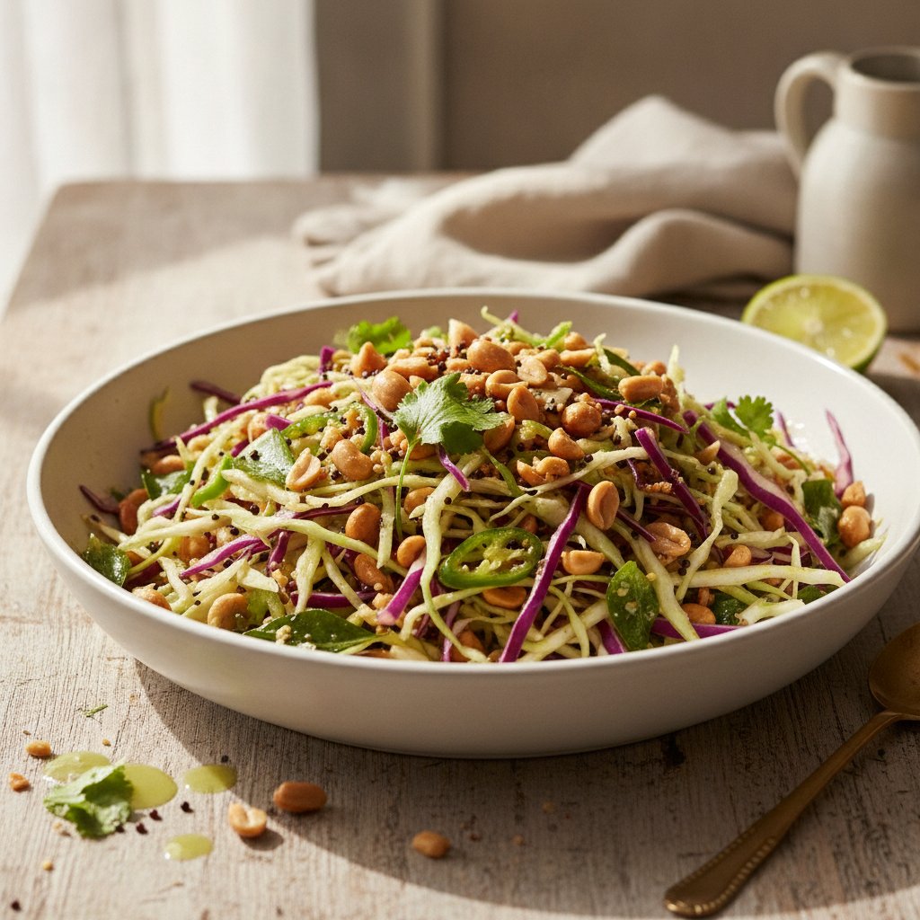 Shredded Cabbage and Peanut Salad