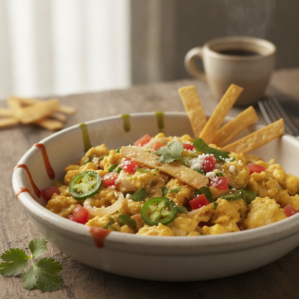 Scrambled Eggs With Fried Tortilla Strips