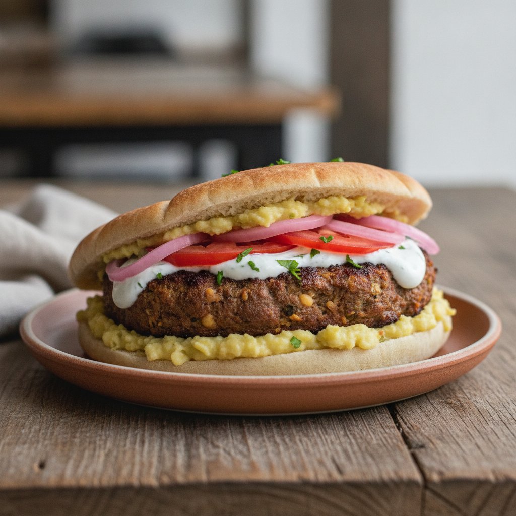 Spiced Meat Patty Sandwich (High-Protein)