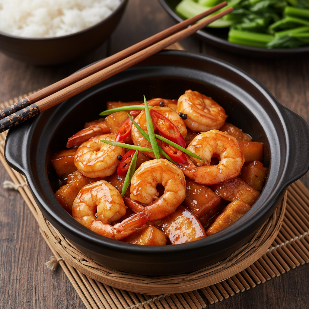 Caramelized Shrimp in Coconut Glaze — Tom Kho Tau