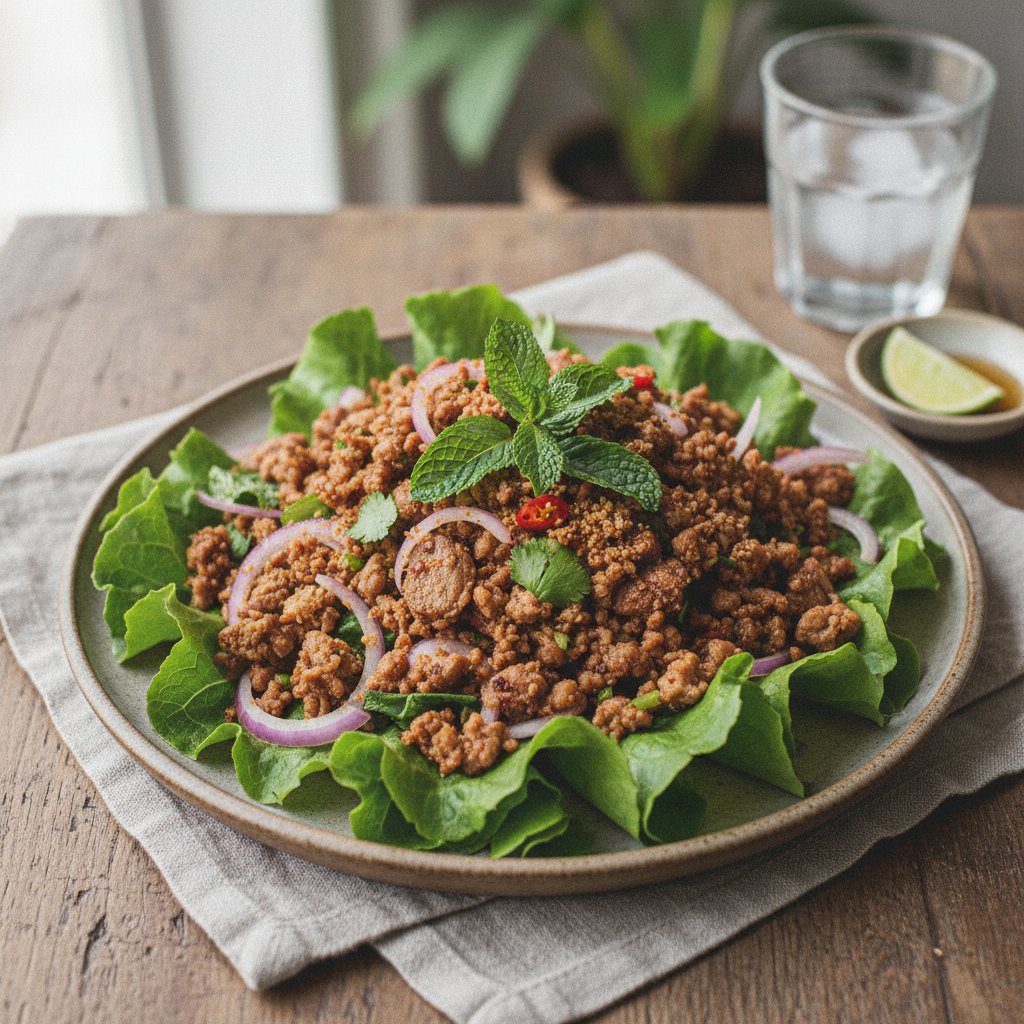 Spicy Ground Duck Salad
