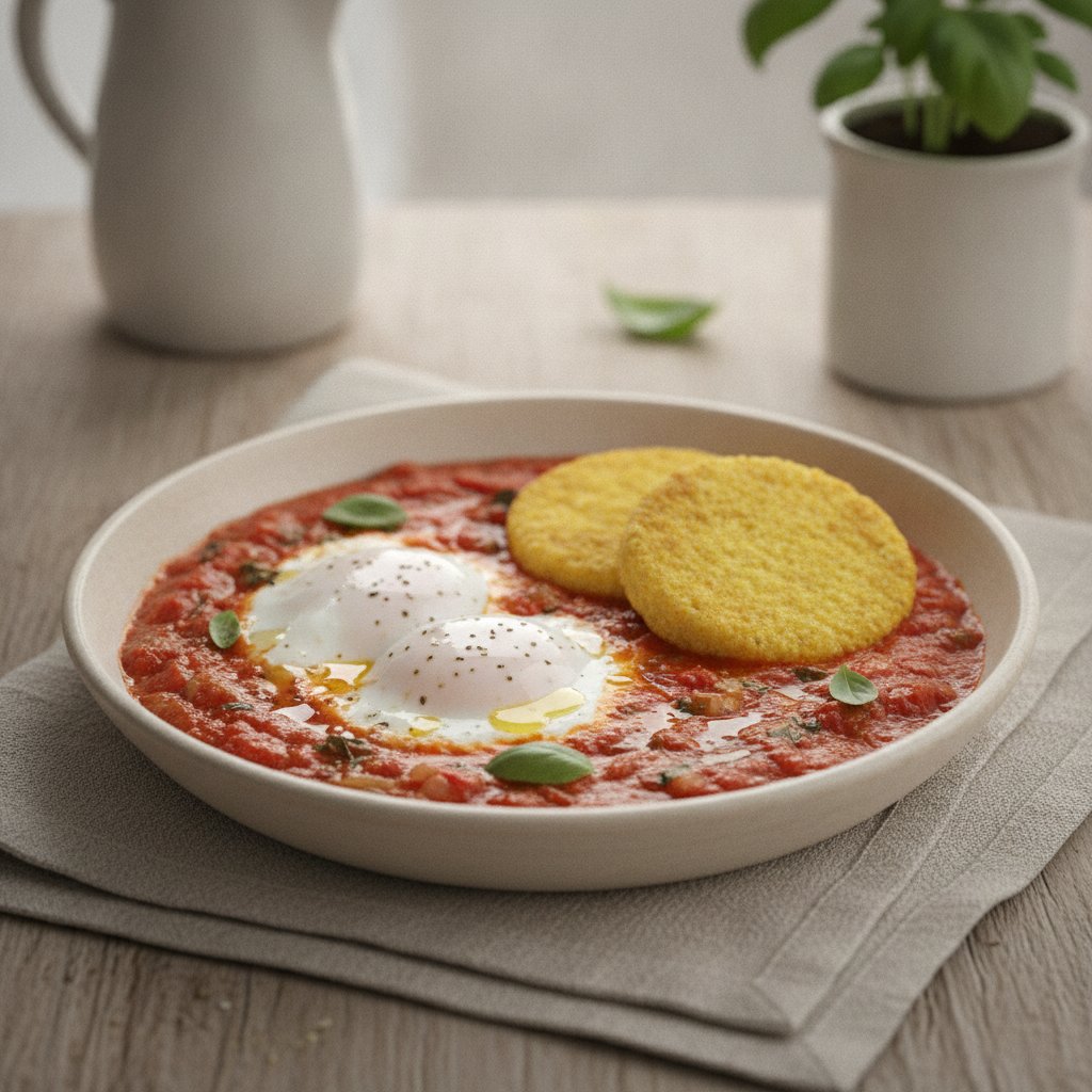 Poached Eggs in Tomato Sauce (Gluten-Free)