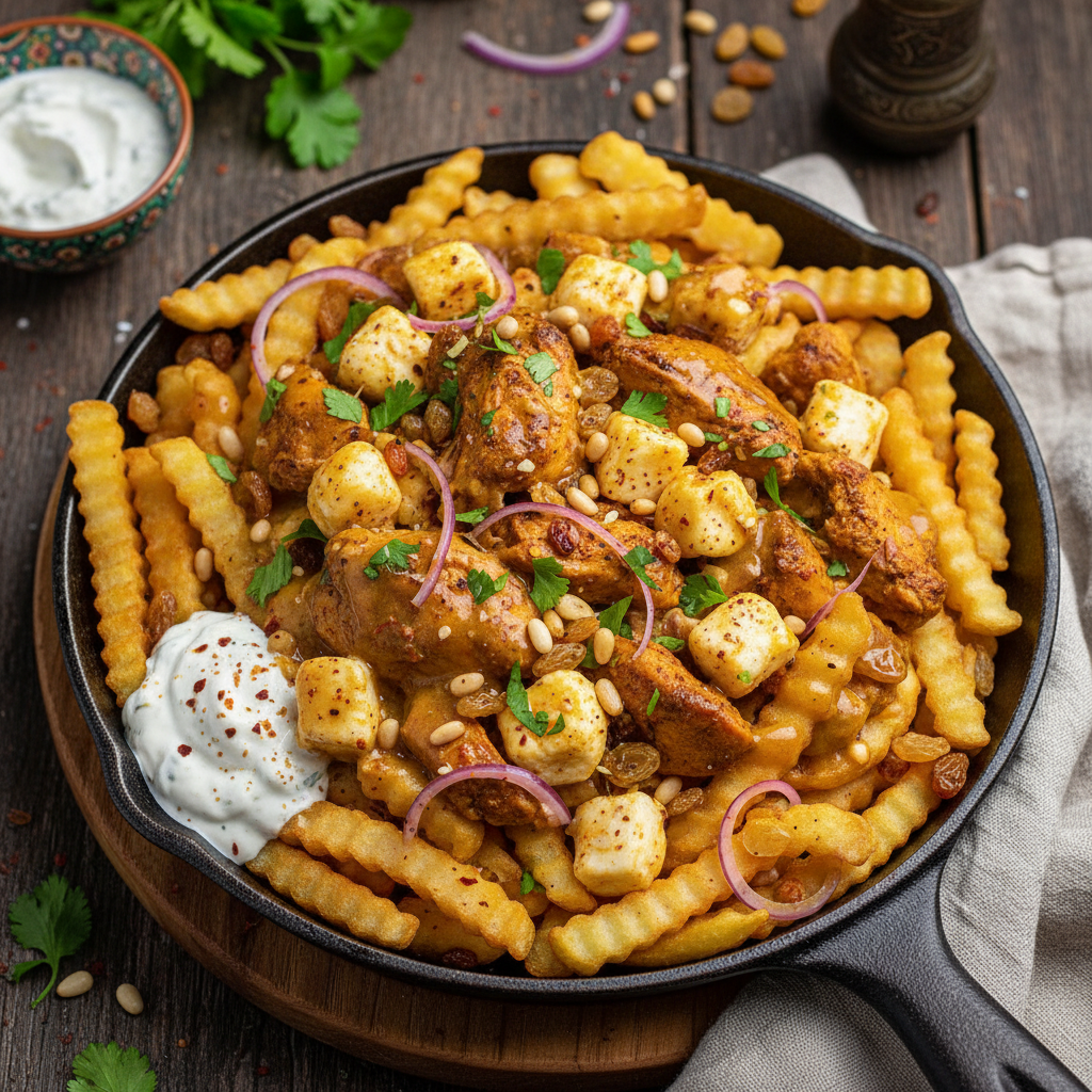 Loaded Spiced Chicken Fries - Machboos Poutine