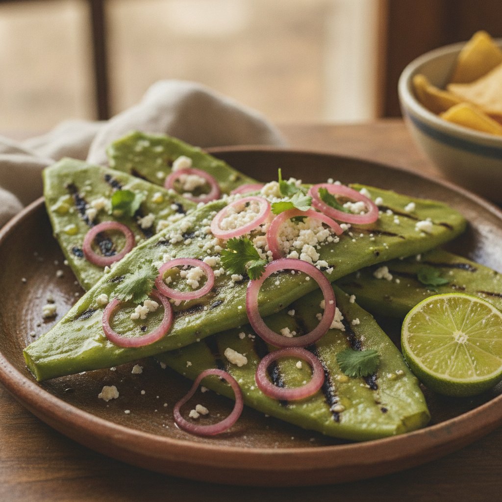 Grilled Cactus Paddles (No-Chop)
