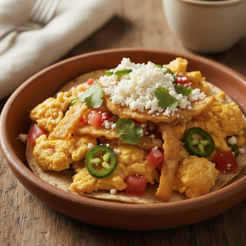 Scrambled Eggs With Fried Tortilla Strips (Gluten-Free)