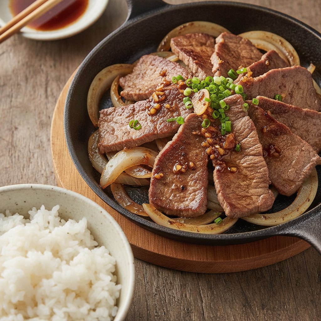 Grilled Lamb and Onion Skillet