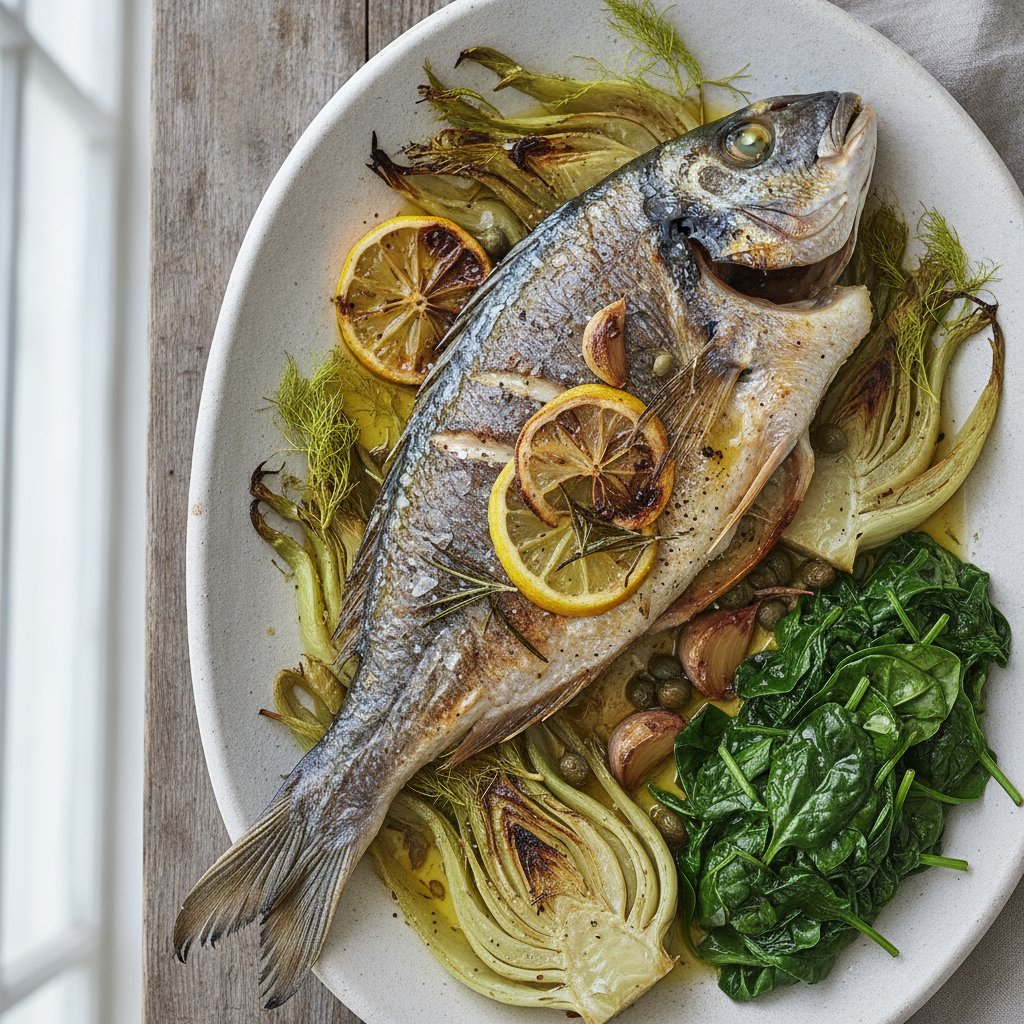 Whole Roasted Sea Bream (Keto)
