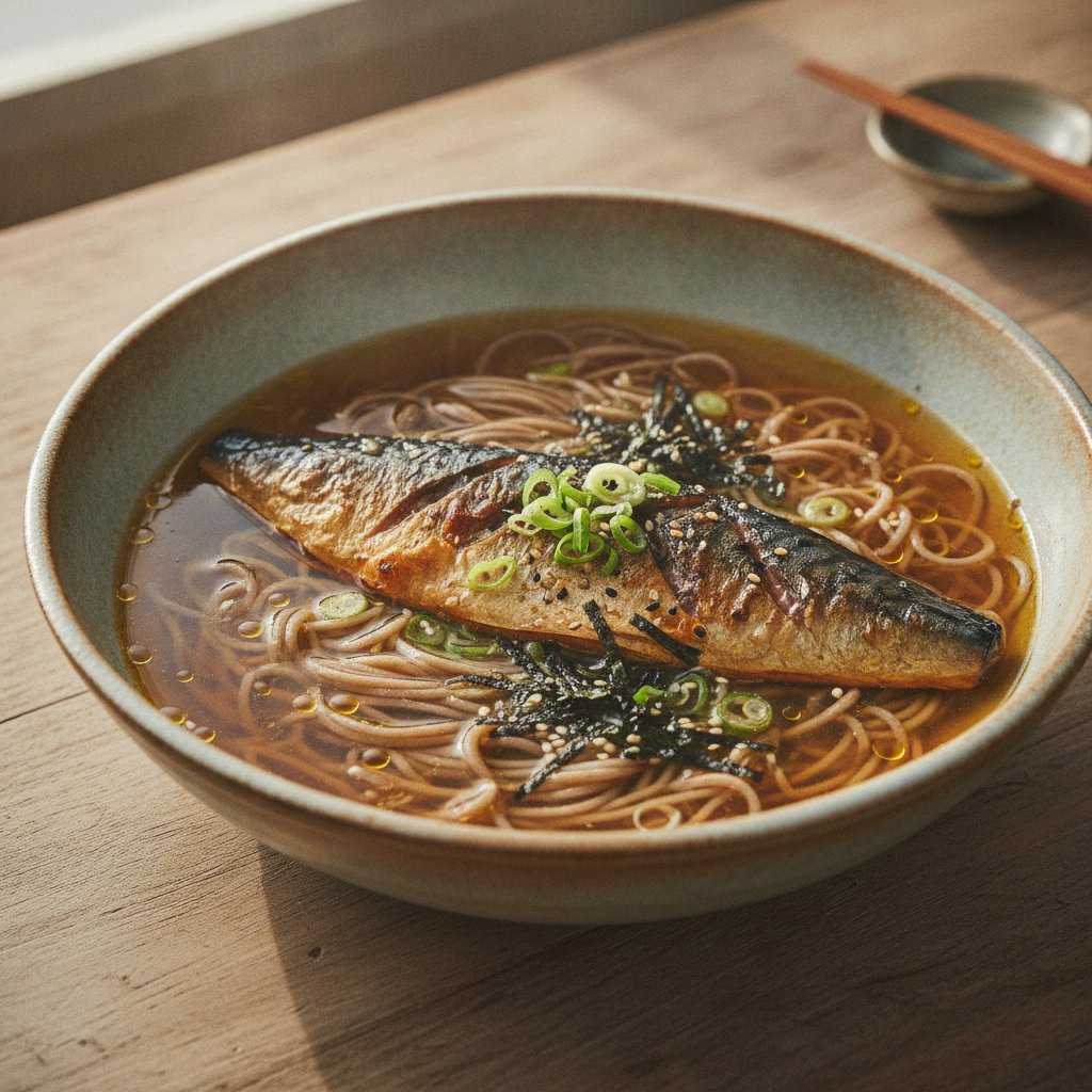 Grilled Mackerel Noodle Soup