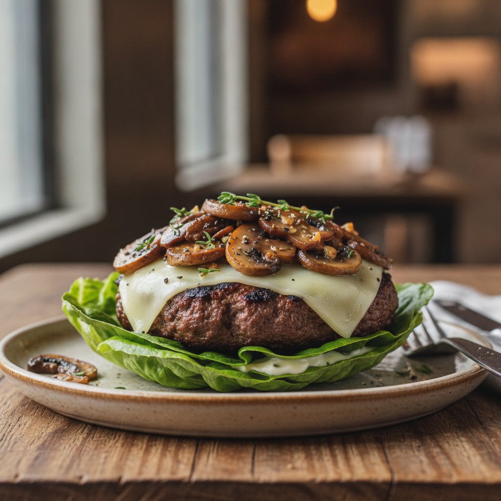 Mushroom Swiss Burger (Keto)