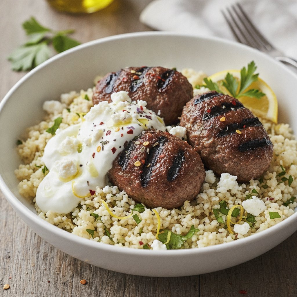 Grilled Meatball Rice Bowl (Keto)