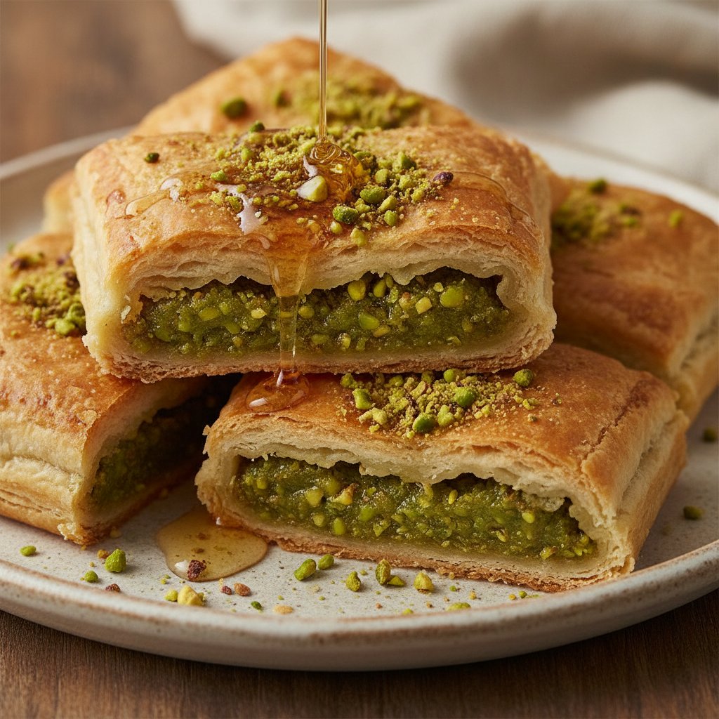 Pistachio Stuffed Pastry Bars