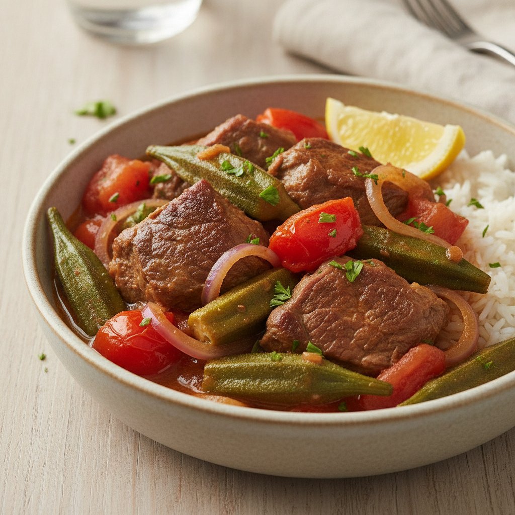 Okra and Tomato Stew (Low-Calorie)