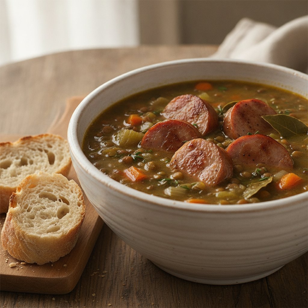 Pork Sausage and Lentil Soup