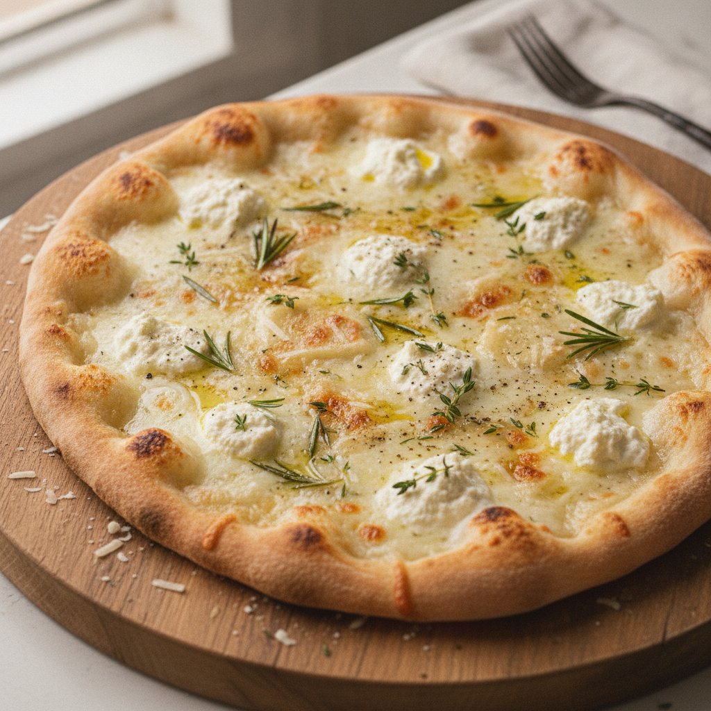 White Pizza with Garlic and Herbs