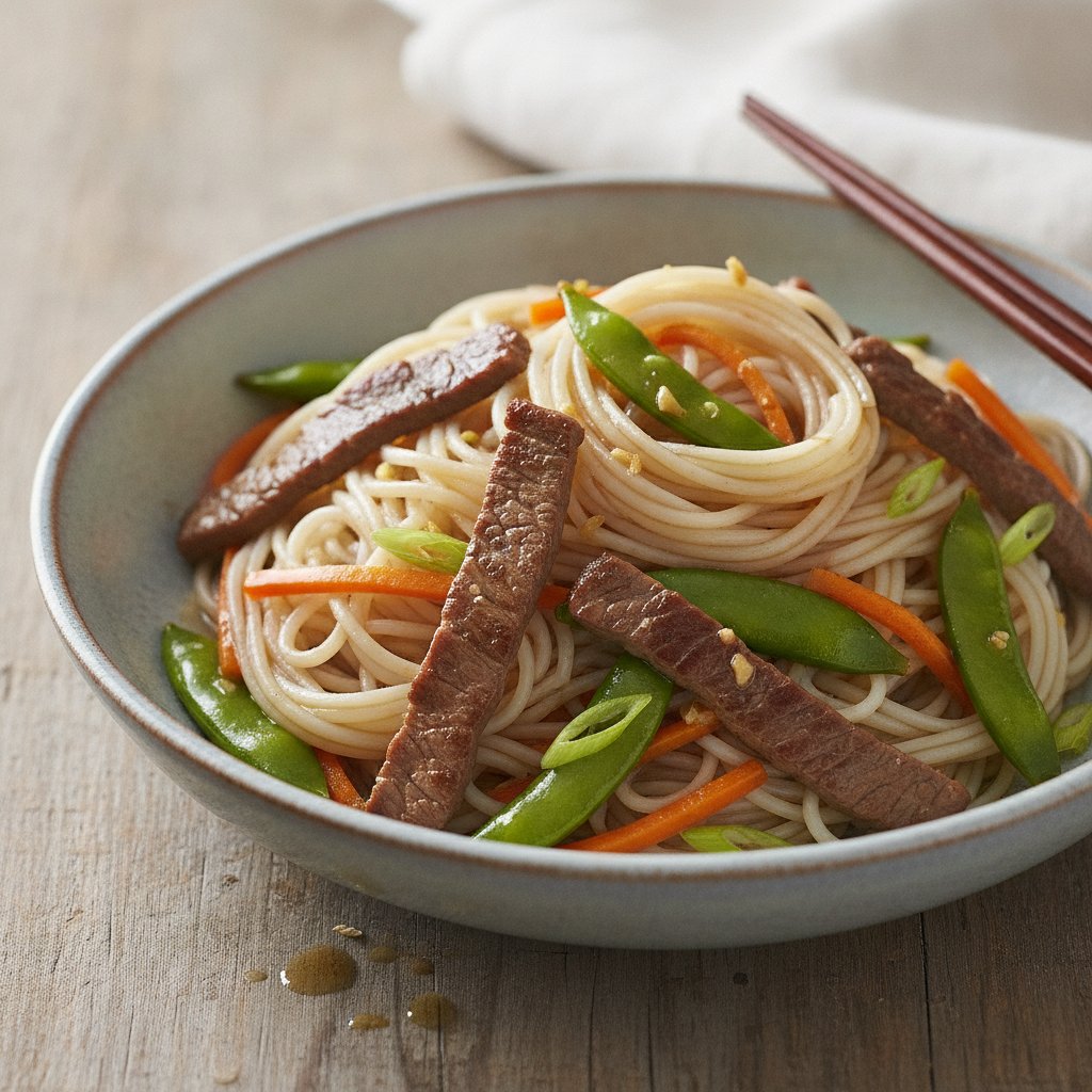 Beef Rice Noodle Stir-Fry (Low-Calorie)