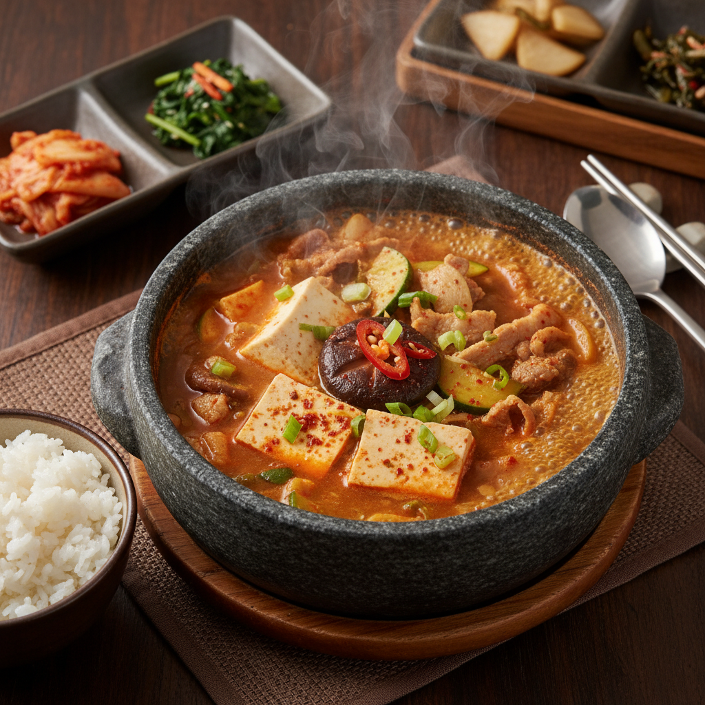 Spicy Tofu and Vegetable Stew — Tofu Doenjang Jjigae