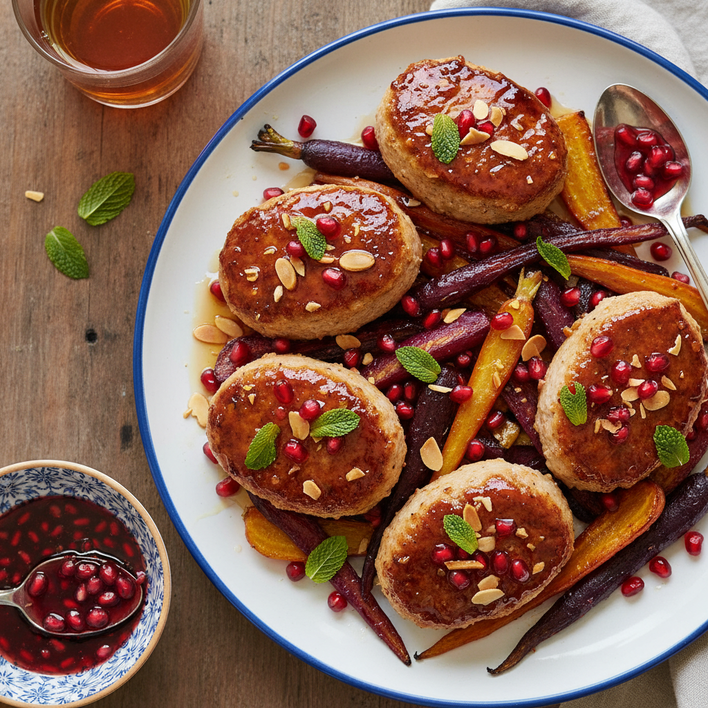 Pomegranate and Honey Glazed Gefilte Fish