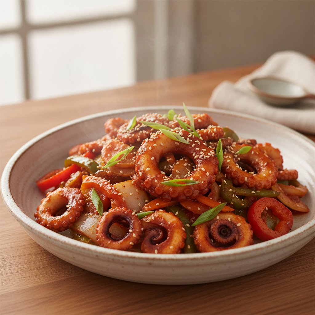 Stir-Fried Octopus (Low-Calorie)