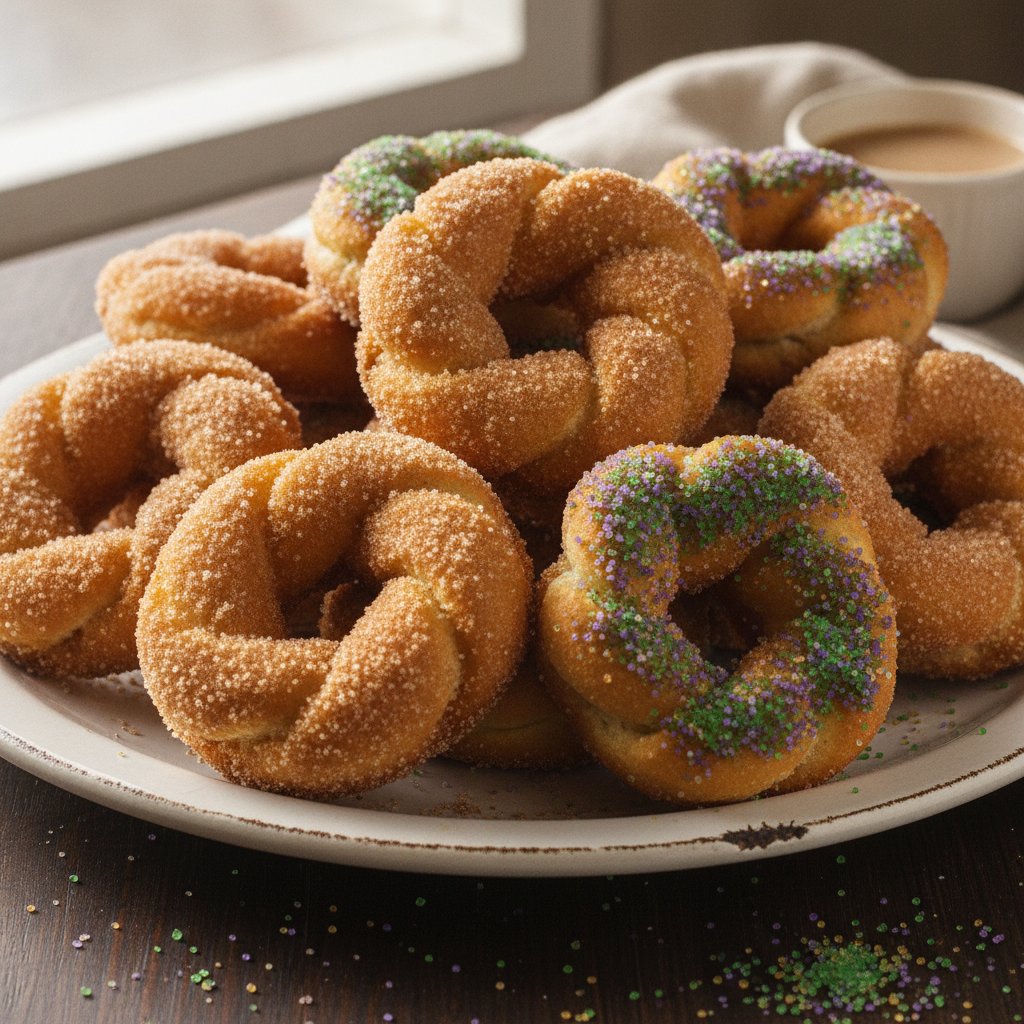 Mardi Gras Twisted Donuts