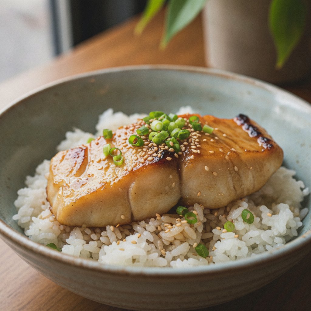 Grilled Cod with Sweet Miso Glaze