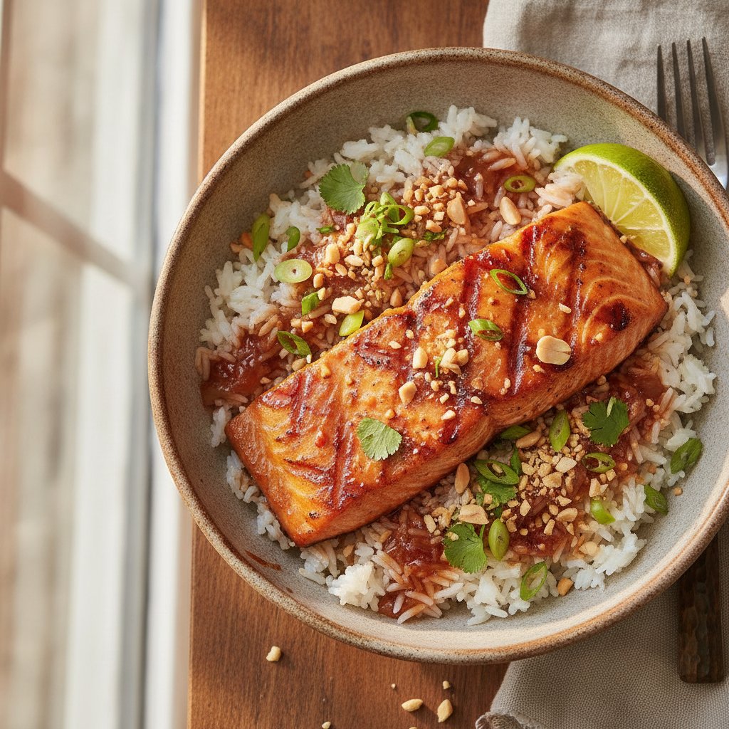 Grilled Salmon with Sweet Chili Glaze
