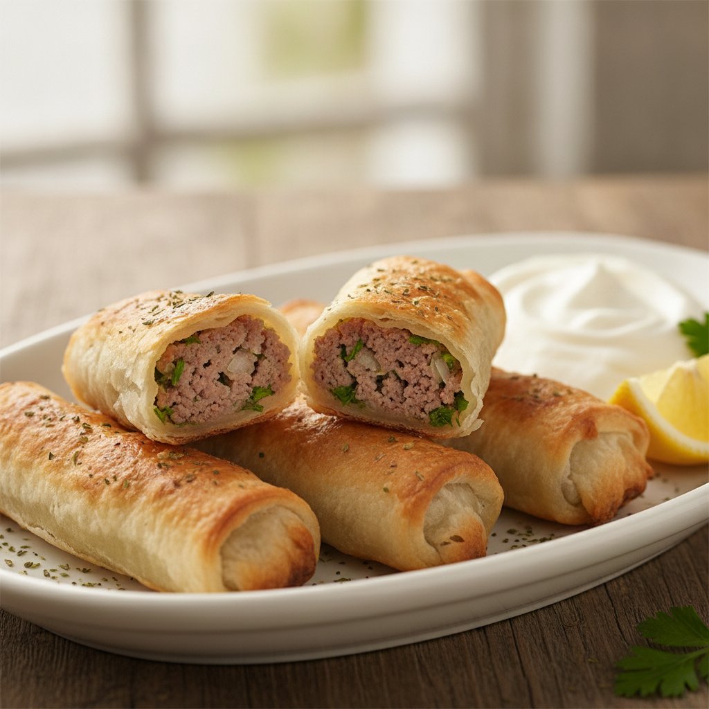 Crispy Stuffed Meat Pastries (Low-Calorie)