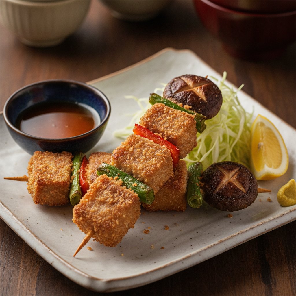 Fried Skewered Pork and Vegetables