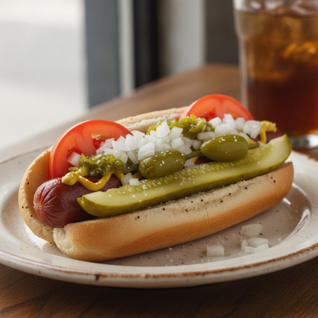 Chicago-style hot dog