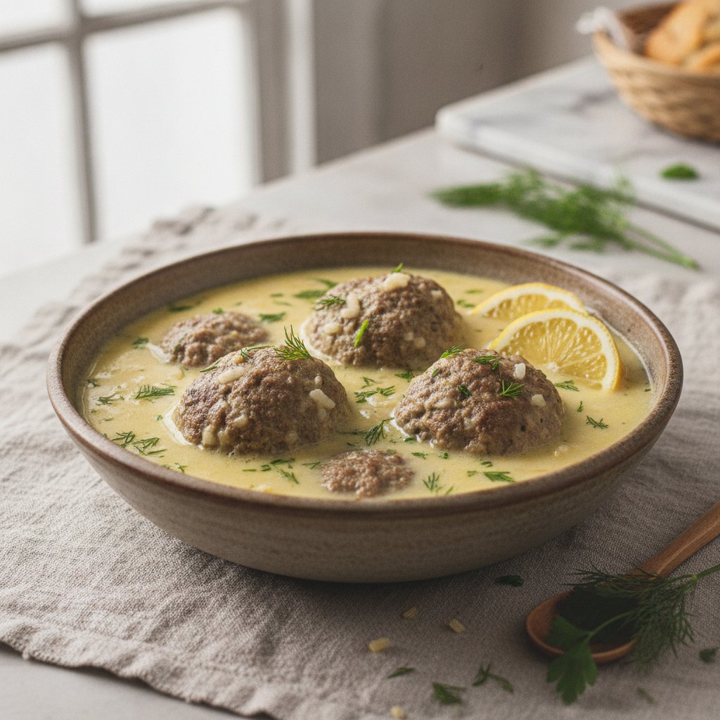 Meatball Soup With Lemon Sauce (Gluten-Free)