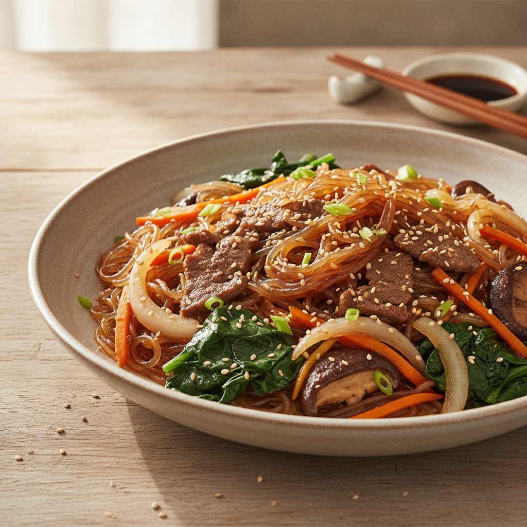 Stir-Fried Glass Noodles with Vegetables