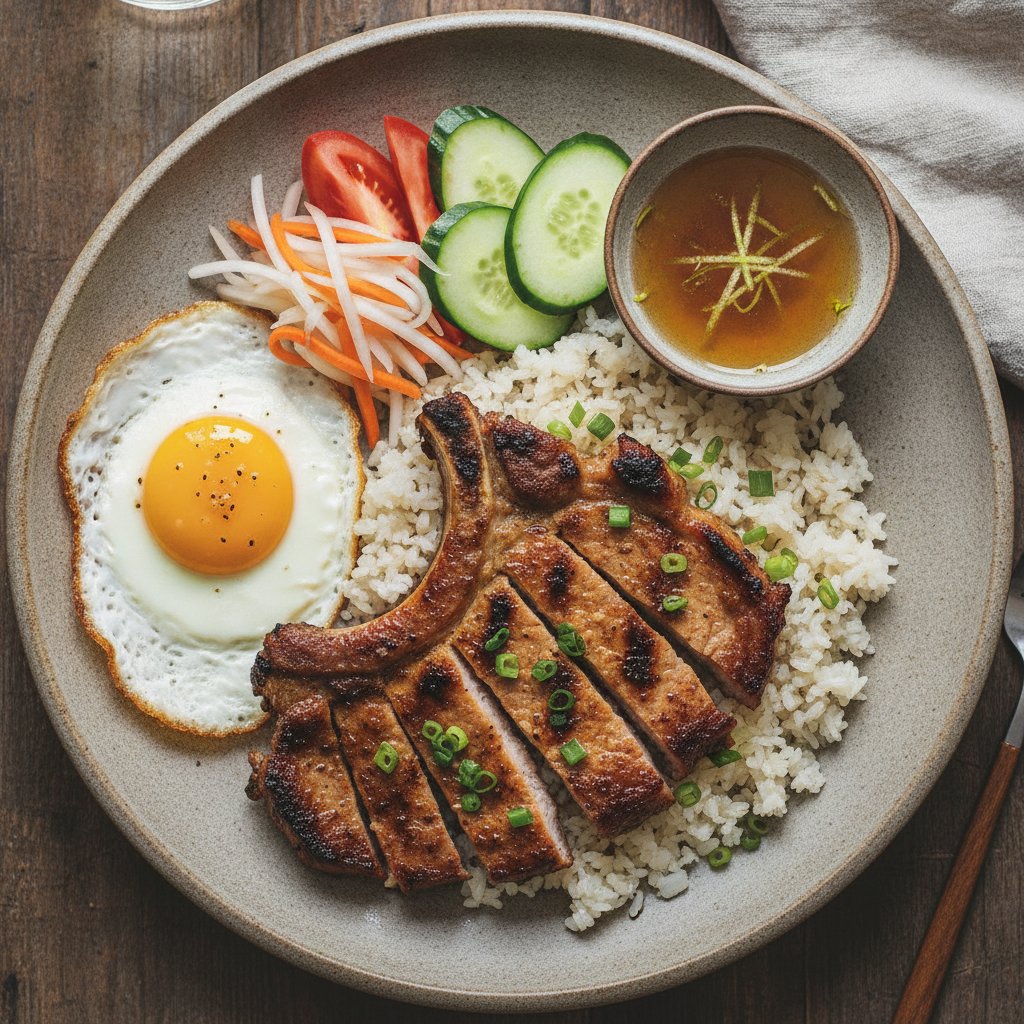 Broken Rice with Grilled Pork Chop (Gluten-Free)