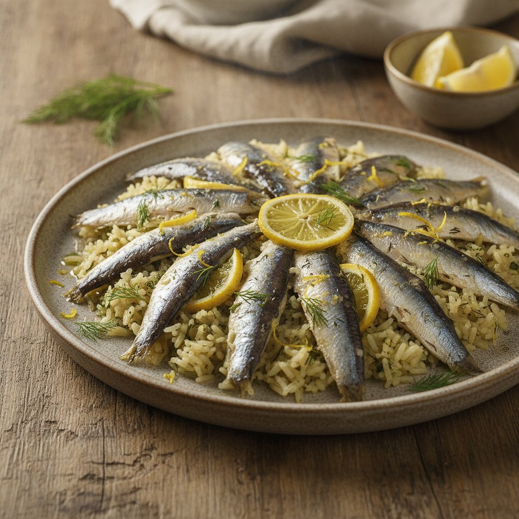 Anchovy Rice Bake (Low-Calorie)