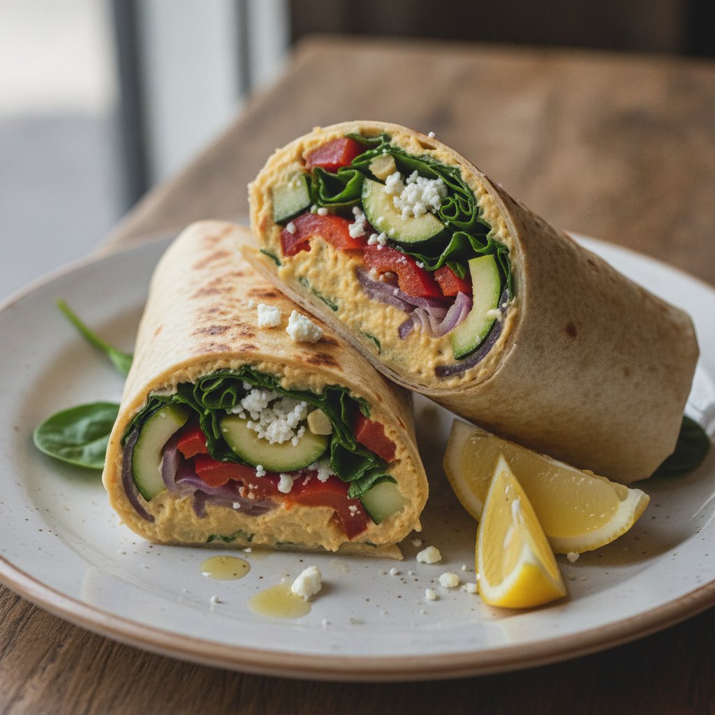 Grilled Veggie and Hummus Wrap