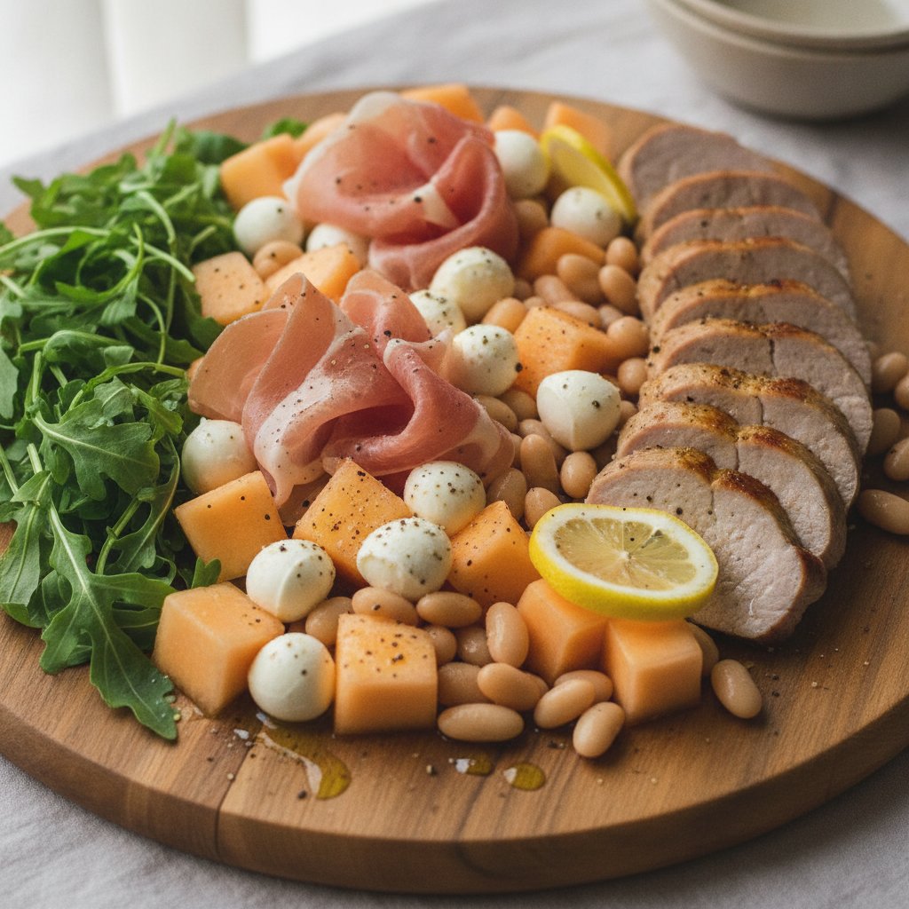 Cured Meat and Melon Board (High-Protein)