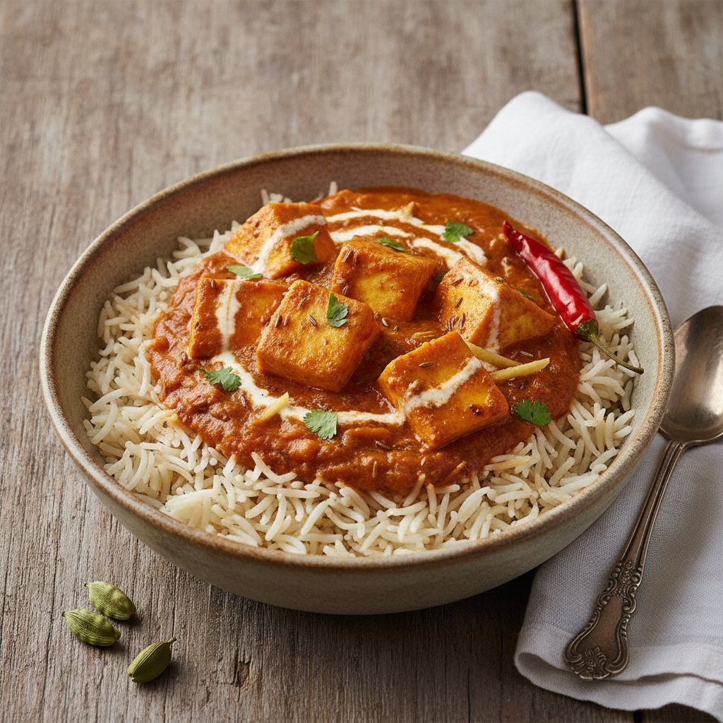 Cottage Cheese Curry Bowl