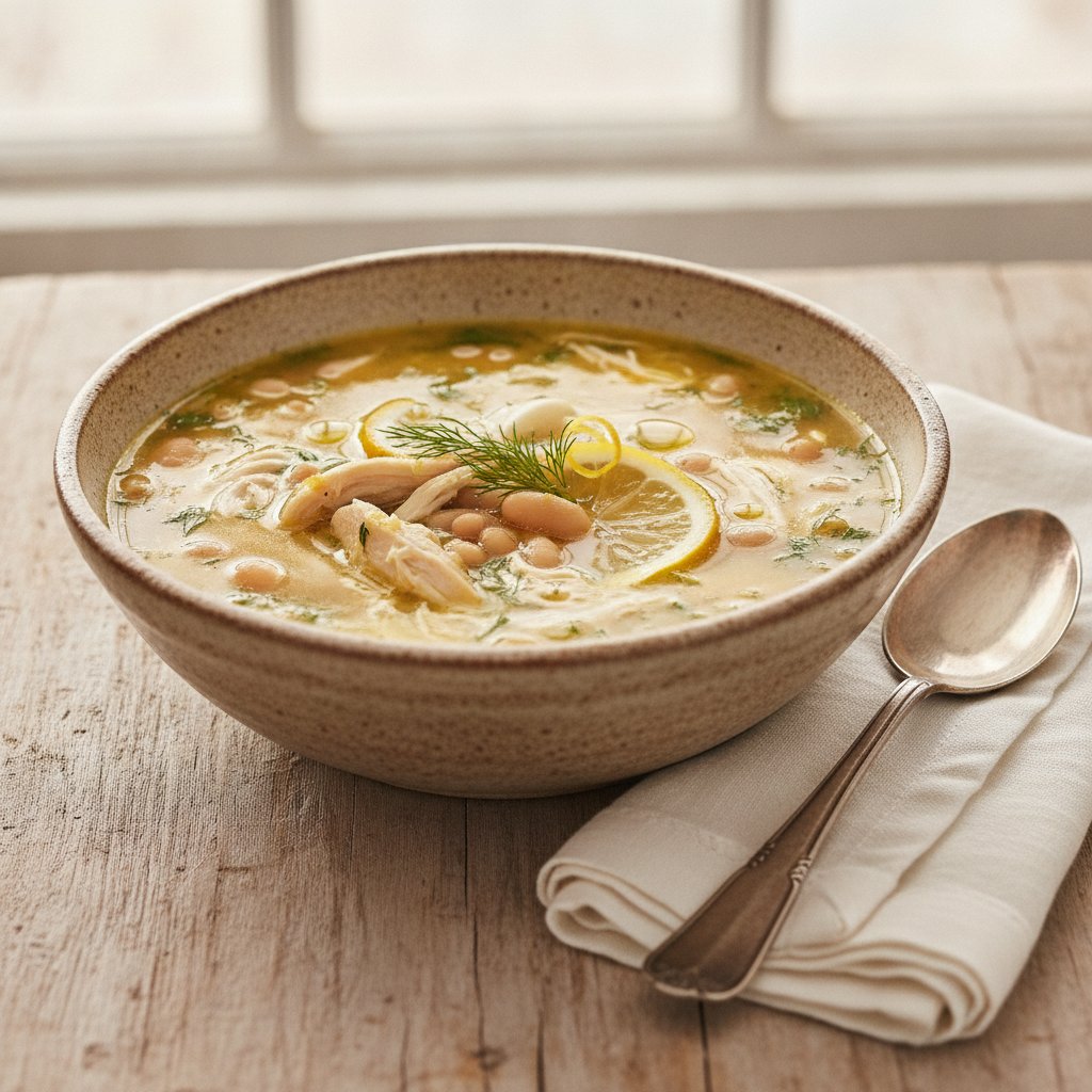 Garlic Lemon Chicken Soup (High-Protein)