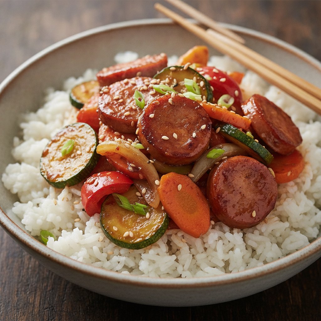 Stir-Fried Sausage and Vegetables