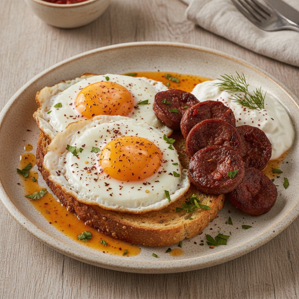 Fried Eggs with Sausage (Gluten-Free)