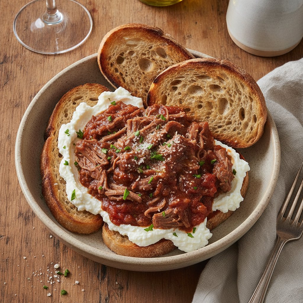 Braised Beef Toast Topping