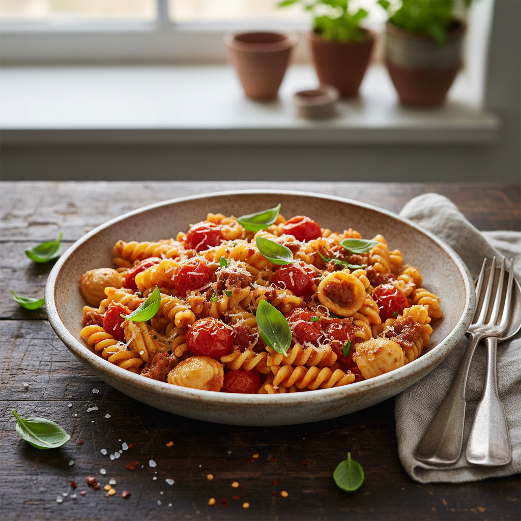 Nduja and Burst Tomato Pasta