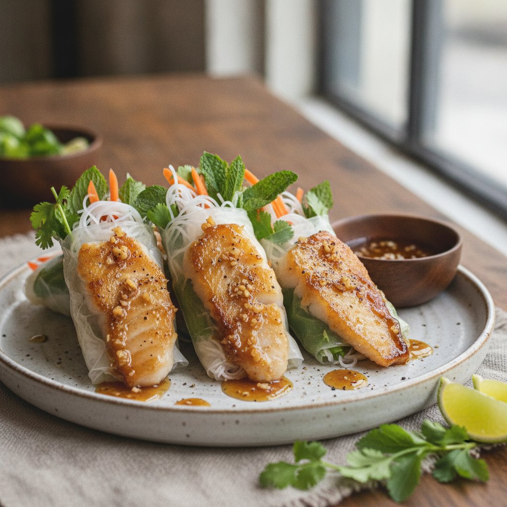 Caramelized Fish Wraps