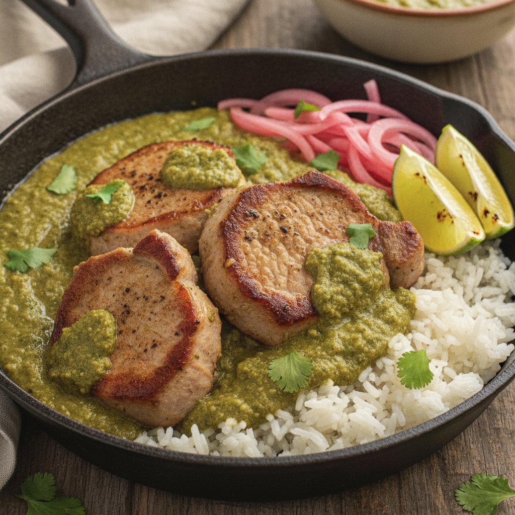 Pork Skillet with Green Pumpkin Seed Sauce