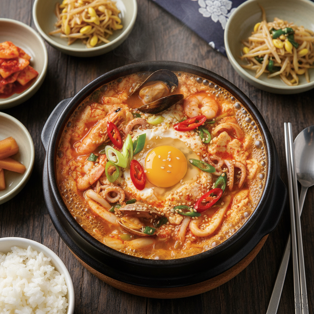 Spicy Seafood Soft Tofu Stew — Haemul Sundubu Jjigae