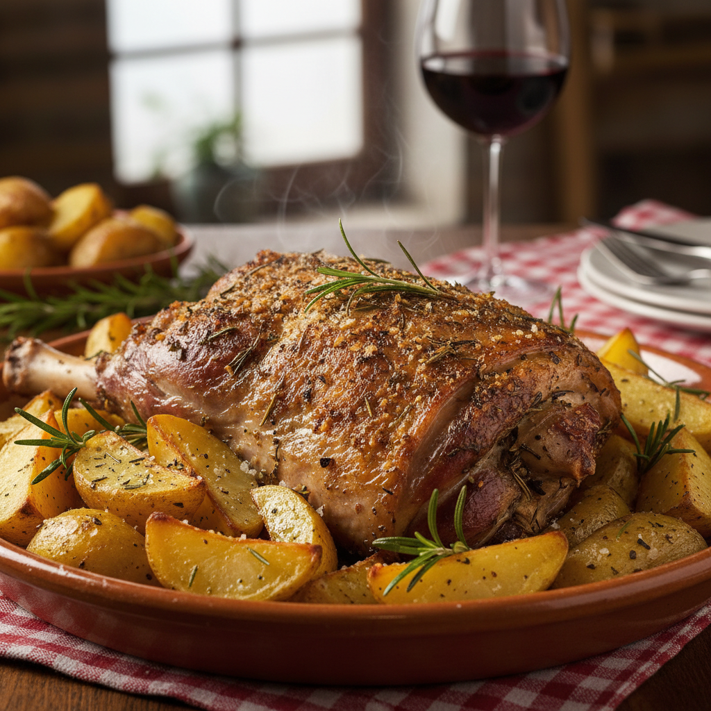Agnello al Forno con Patate e Rosmarino