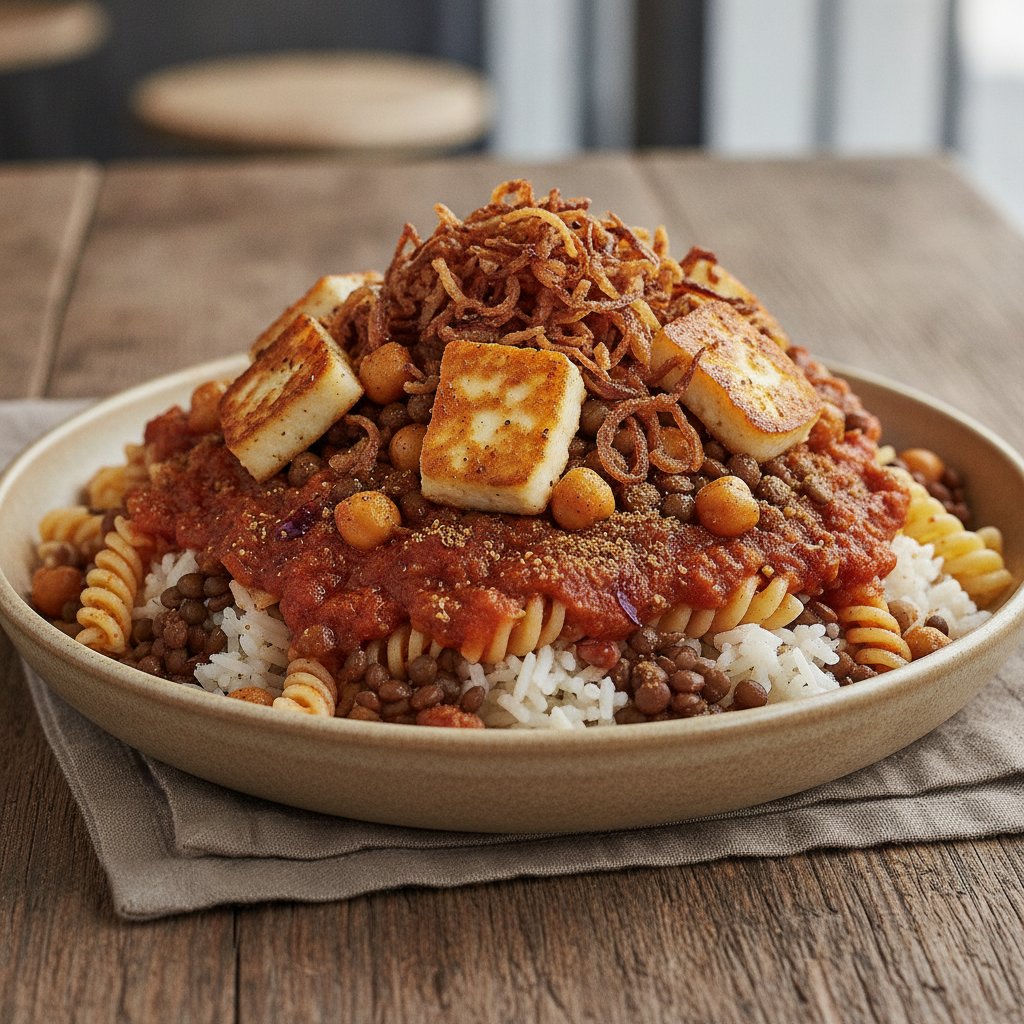 Egyptian Mixed Rice with Pasta and Lentils (High-Protein)
