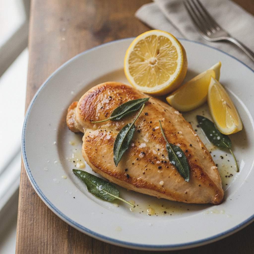 Chicken Steak with Lemon and Sage